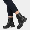Дамски боти от естествена кожа с пух Bosido Lace Black