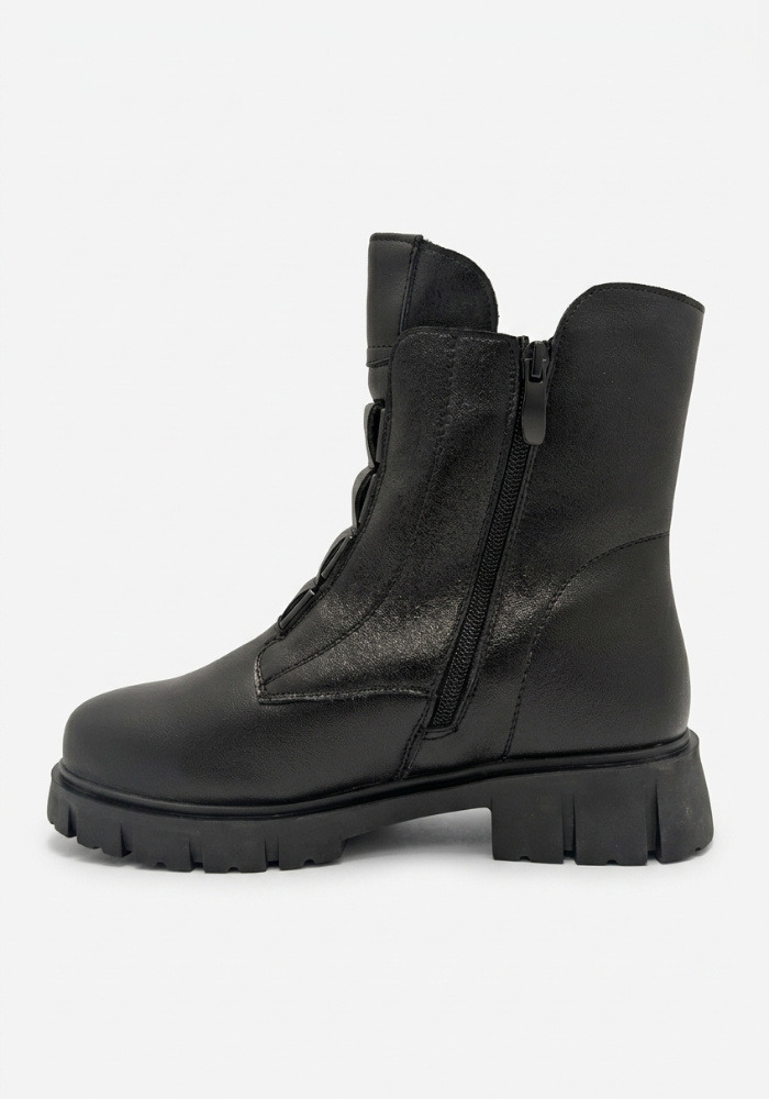 Дамски боти от естествена кожа със зимна вата Bosido Winter Black