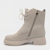 Дамски боти от естествена кожа с пух Bosido Lace Beige