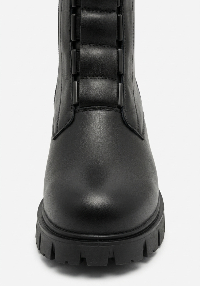 Дамски боти от естествена кожа със зимна вата Bosido Winter Black