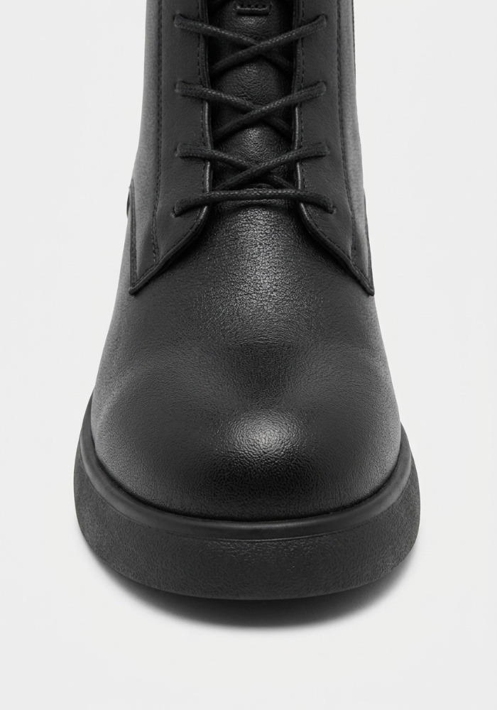 Дамски боти от естествена кожа с пух Bosido Lace Black