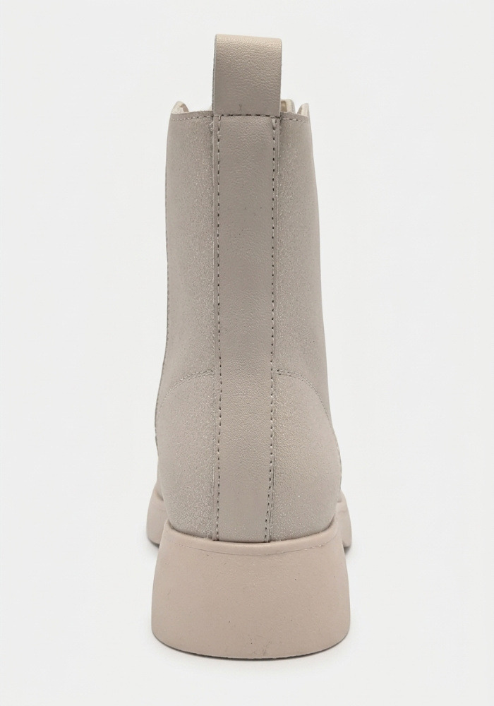 Дамски боти от естествена кожа с пух Bosido Lace Beige