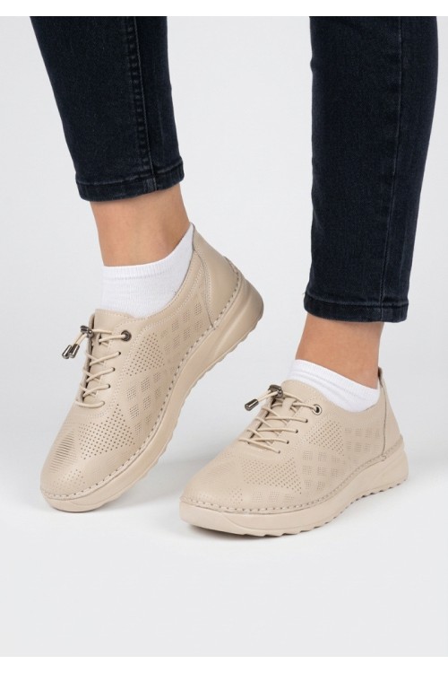 Дамски ортопедични обувки за широк крак Weide 6777 Beige