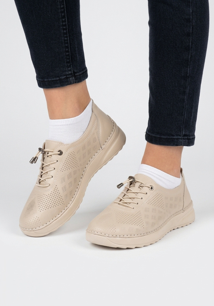 Дамски ортопедични обувки за широк крак Weide 6777 Beige