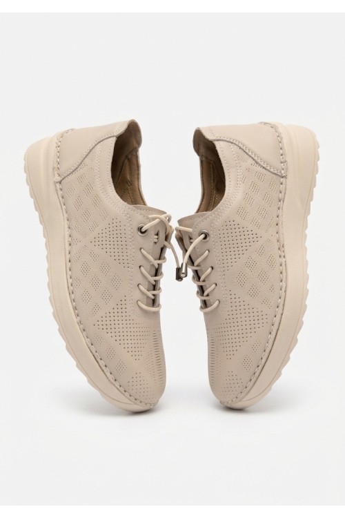Дамски ортопедични обувки за широк крак Weide 6777 Beige