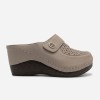 Дамски ортопедични чехли на платформа от естествена кожа Bosido 501 Brown