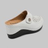 Дамски ортопедични чехли на платформа от естествена кожа Bosido 501 White