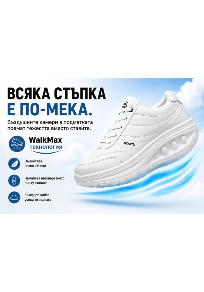 Дамски ортопедични обувки от еко кожа Apollo Medical тип WalkMax BW8-2