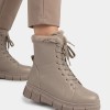 Дамски боти от естествена кожа с пух Bosido Winter Taupe