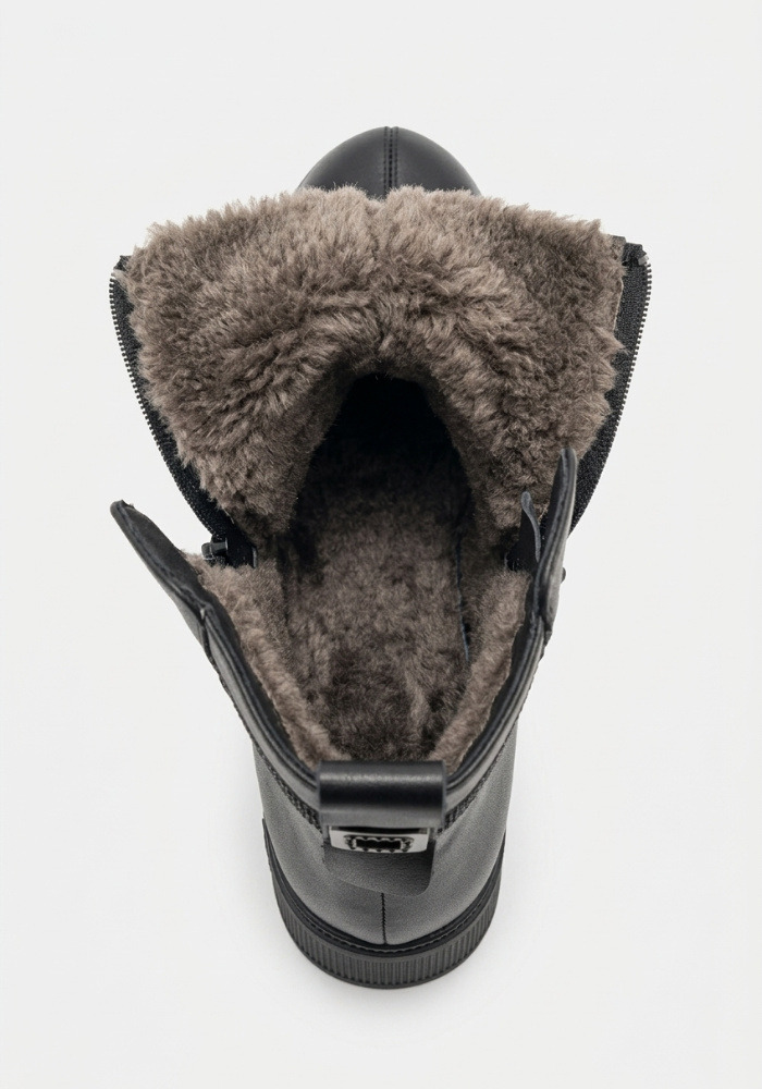 Дамски боти от естествена кожа със зимна вата Bosido Wool Black