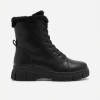 Дамски боти от естествена кожа с дебела вата Bosido Winter2 Black