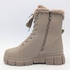 Дамски боти от естествена кожа с пух Bosido Winter Taupe