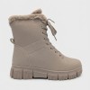 Дамски боти от естествена кожа с пух Bosido Winter Taupe