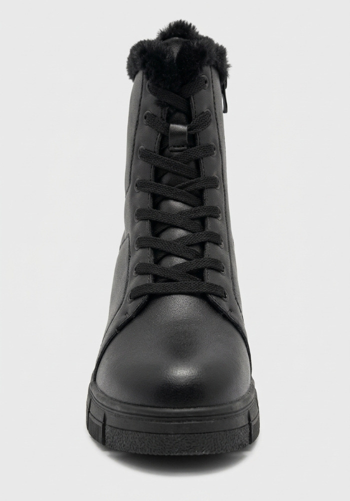 Дамски боти от естествена кожа с дебела вата Bosido Winter2 Black