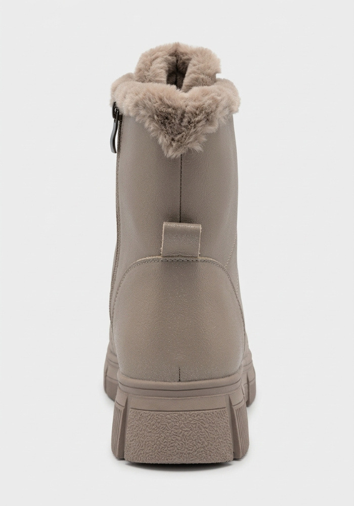 Дамски боти от естествена кожа с пух Bosido Winter Taupe