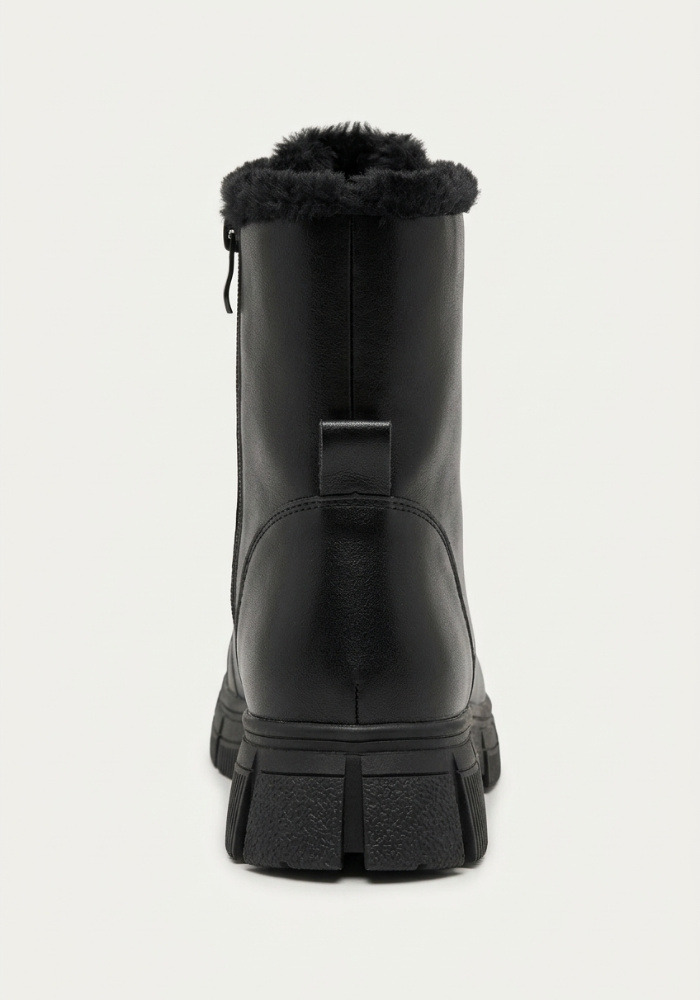 Дамски боти от естествена кожа с дебела вата Bosido Winter2 Black