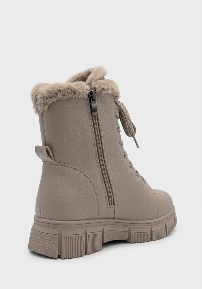 Дамски боти от естествена кожа с пух Bosido Winter Taupe