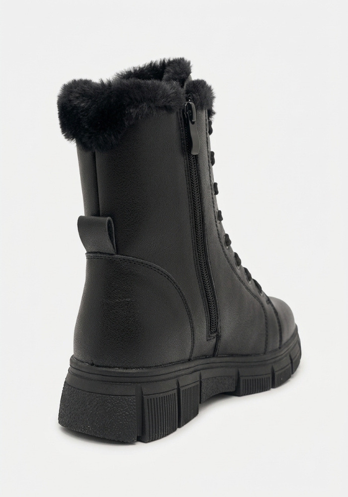 Дамски боти от естествена кожа с дебела вата Bosido Winter2 Black