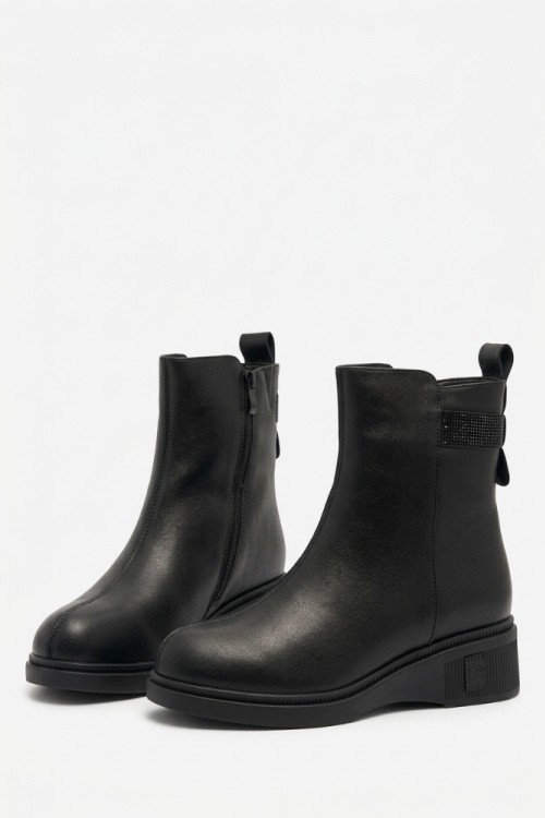 Дамски боти от естествена кожа със зимна вата Bosido Wool Black