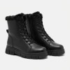 Дамски боти от естествена кожа с дебела вата Bosido Winter2 Black