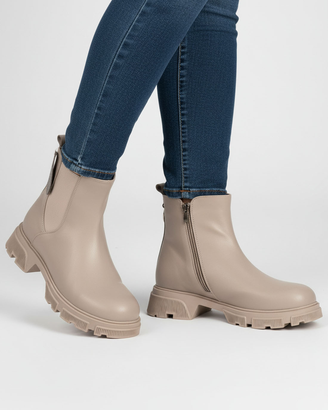 Дамски боти от естествена кожа с пух Bosido Classic Brown